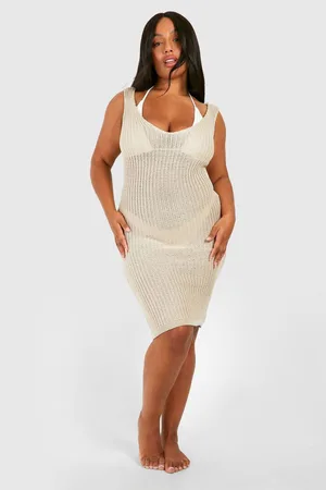 Boohoo Womens Plus Twist Back Beach Dress - - 20