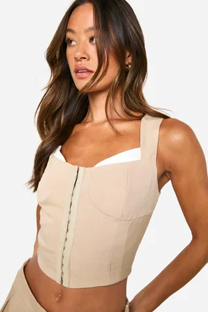 Boohoo Womens Tall Contrast Detail Hook And Eye Corset Top - - 16