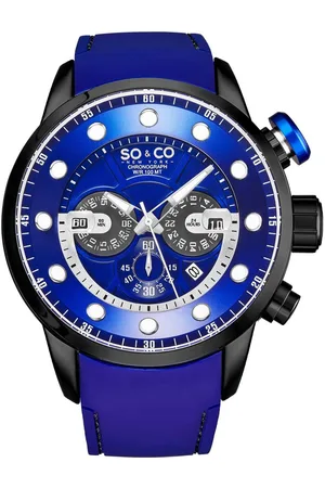 Soco Precision-Driven Power: 50mm Chronograph Watch with Silicone Rubber Strap and Luminous Details - Model 5270 - - One Size