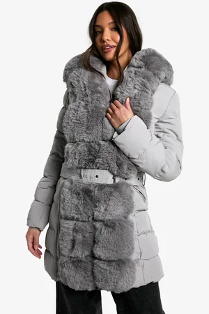 Boohoo Womens Premium Faux Fur Trim Parka - - XL