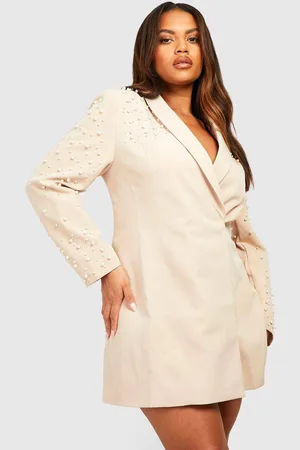 Boohoo Womens Plus Pearl Embellished Blazer Dress - - 18