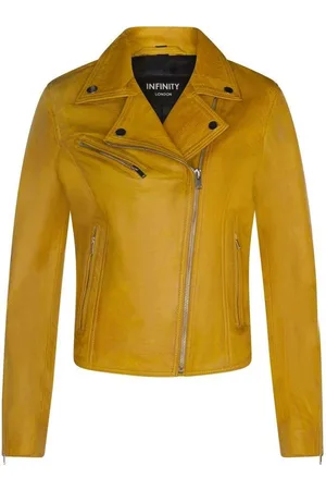 Infinity Womens Classic Leather Brando Biker Jacket-Loughton - - 10