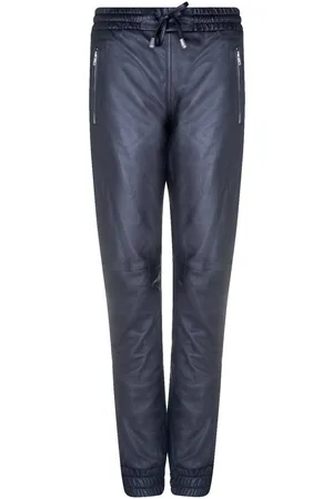 Infinity Womens Leather Nappa Trousers Joggers - - 4XL