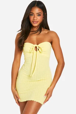 Boohoo Womens Wide Rib Bandeau Mini Dress - - 18