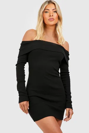 Boohoo Womens Basic Bardot Bodycon Dress - - 10