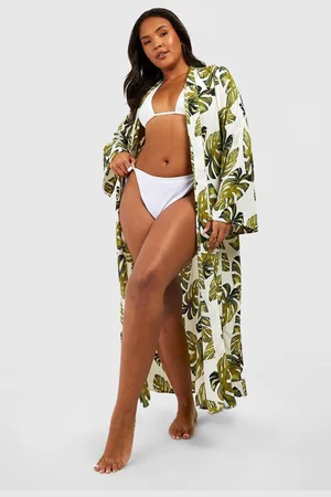 Boohoo Womens Plus Palm Print Kimono - - 22