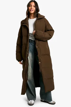 Boohoo Womens Crinkle Maxi Puffer Jacket - - 8