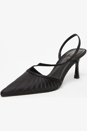 Quiz Womens Satin Asymmetric Court Heels - 3