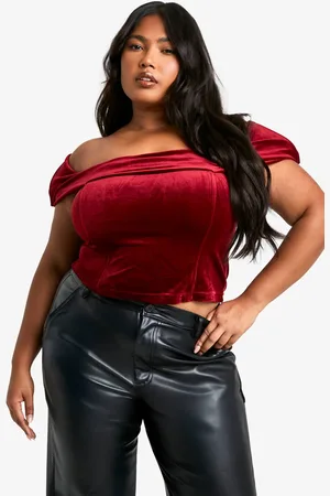 Boohoo Womens Plus Velvet Corset Top - - 24