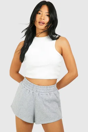 Boohoo Womens Petite Deep Waistband Runner Shorts - - L