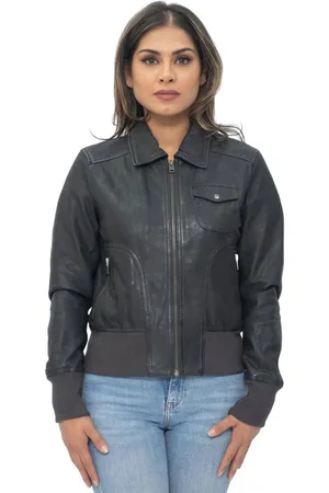 Infinity Womens Leather MA-1 Varsity Jacket-Ann Arbor - - 20
