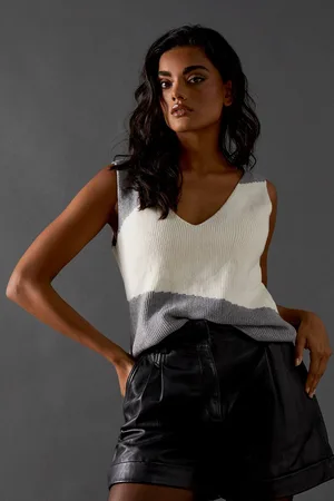 warehouse Womens Colour Block Knitted Top Co Ord - - L