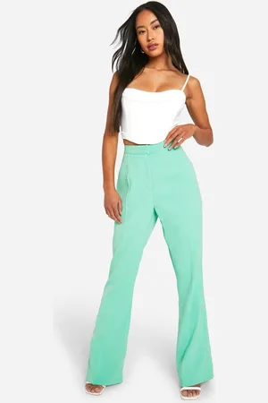 Boohoo Womens Fit & Flare Tailored Trousers - - 14