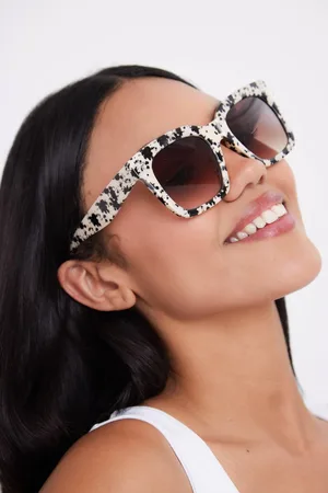 My Accessories Womens Oversized Square Sunglasses in Milky Tortoiseshell - - One Size