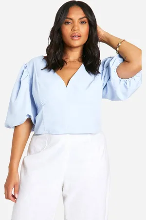 Boohoo Womens Plus Puff Sleeve Corset Top - - 20