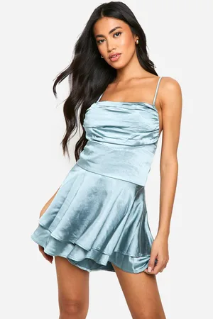 Boohoo Womens Satin Strappy Playsuit - - 14