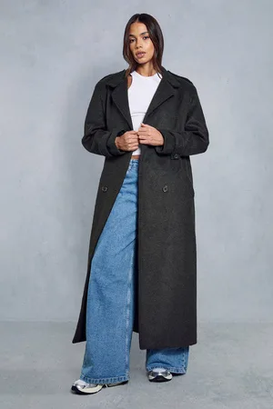 MissPap Womens Oversized Utility Wool Look Trench Coat - - 14