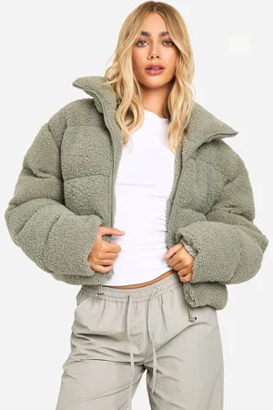 Boohoo Womens Faux Fur Puffer Jacket - - 14