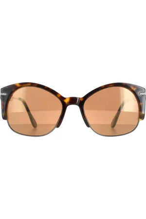 Serengeti Womens Semi Rimless Gunmetal Tortoise Polarized Drivers Gold Vinita - - One Size
