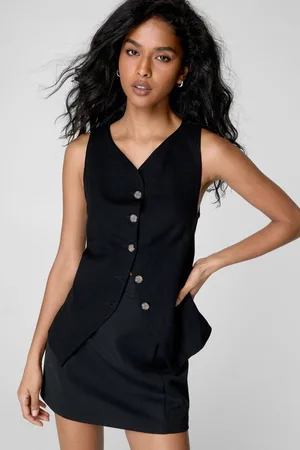 NASTY GAL Womens Button Front Waist Coat - - S