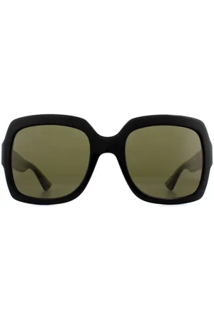 Gucci Womens Square Green Glitter and Red Green Sunglasses GG0036SN - One Size