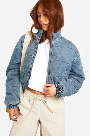 Boohoo Womens Denim Puffer Jacket - - 6