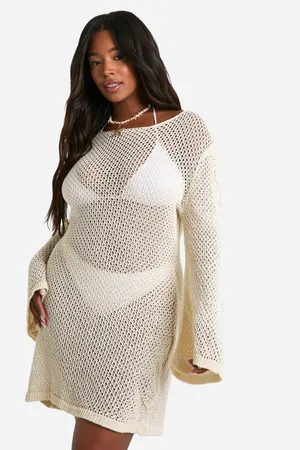 Boohoo Womens Plus Flared Sleeve Mini Beach Dress - - 18