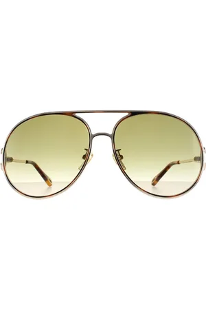 Chloé Womens Aviator Gold Havana Green Gradient CH0145S Sunglasses - - One Size