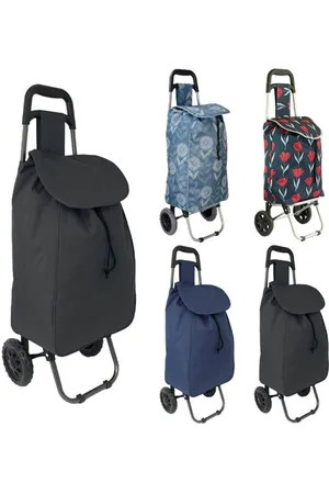 Infinity 40L Lightweight Wheeled Folding Durable Cart Strong Grocery Bag Shopping Trolley - - One Size