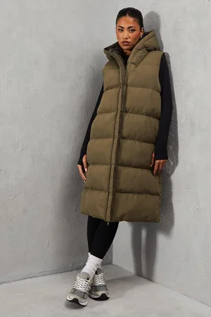 MissPap Womens Hooded Longline Puffer Gilet - - 8