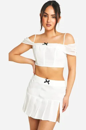 Boohoo Womens Bow Detail Pleated Mini - - 16