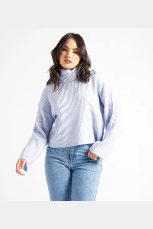 Urban Bliss Womens Crop Roll Neck Wide Rib Jumper - S