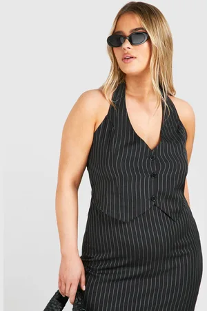 Boohoo Womens Plus Woven Pinstripe Tailored Waistcoat - - 18