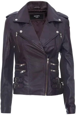 Infinity Womens Leather Brando Biker Jacket-Loddon - - 16