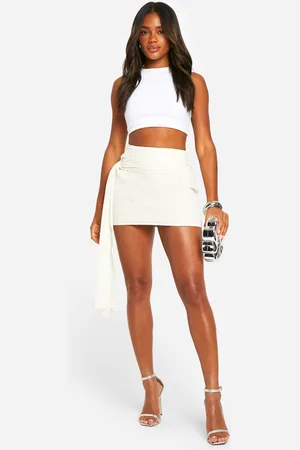 Boohoo Womens Crinkle Drape Mini Skirt - - 16