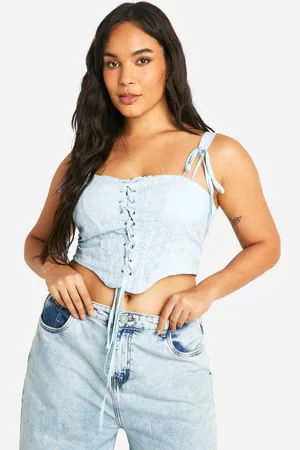 Boohoo Womens Plus Brodier Lace Up Corset Top - - 20