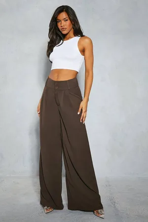 MissPap Womens Tailored High Waisted Button Detail Trousers - - 6