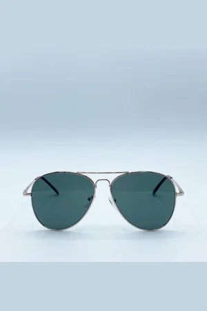 SVNX Gold Frame Aviators with Khaki Lenses - - One Size