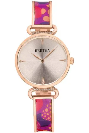 Bertha Womens Katherine Enamel-Designed Bracelet Watch - - One Size