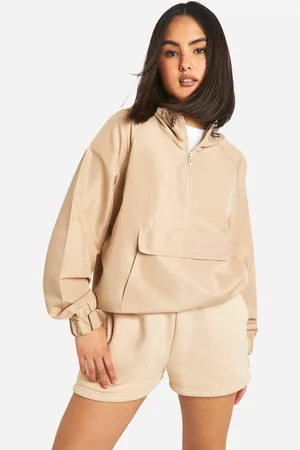 Boohoo Womens Hooded Half Zip Festival Mac - - 16