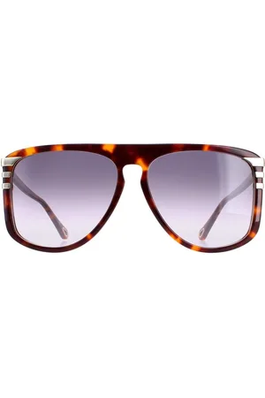 Chloé Womens Aviator Shiny Medium Havana Grey Gradient CH0104S - - One Size