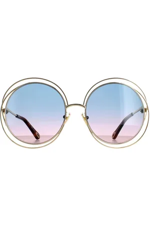 Chloé Womens Round Gold Blue Pink Gradient CH0045S - - One Size