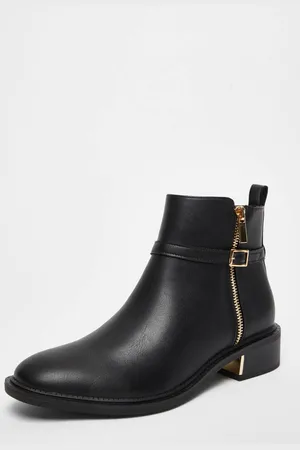 Quiz Womens Faux Leather Ankle Boot - 4