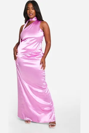Boohoo Womens Plus Premium Satin One Shoulder Top & Maxi Skirt Co-ord - - 20