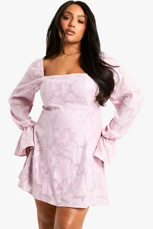 Boohoo Womens Plus Floral Sequin Long Sleeve Skater Dress - - 28