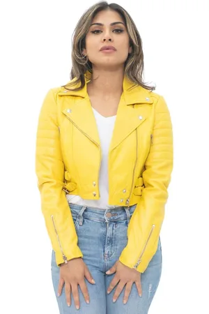Infinity Womens Cropped Brando Leather Biker Jacket-Damascus - - 24