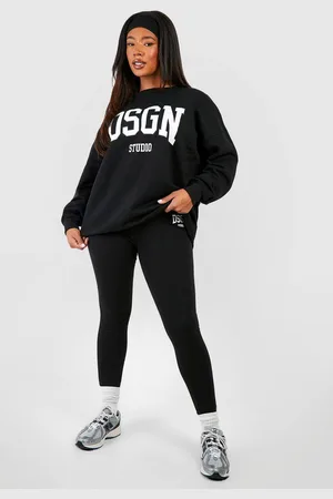 Boohoo Womens Plus DSGN Studio Slogan Legging Tracksuit - - 20