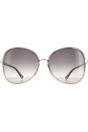 Chloé Womens Fashion Grey to Brown Crystal Fade and Gold Grey Gradient CH0030S Franky - - One Size