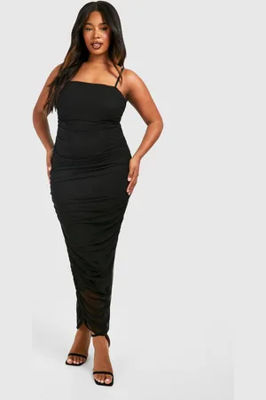 Boohoo Womens Plus Strappy Mesh Ruched Midaxi Dress - - 26