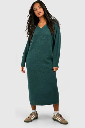 Boohoo Womens Slouchy Soft Knit Maxi Knitted Dress - - 14